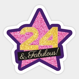 24th Birthday Gifts Women Fabulous - Pink Gold Sticker